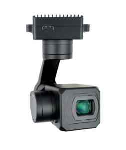 Single lens Gimbal Camera with 5x visible light and 9x digital zoom.