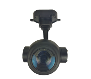 Single lens Gimbal Camera with 30x optical zoom, 3-axis stabilization, IP output, and ground receiver RTSP stream.